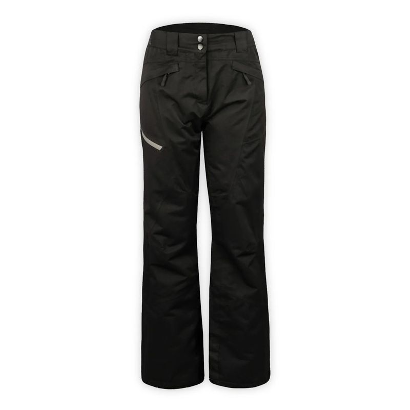 FRONT VIEW OF BOULDER GEAR WOMENS SURGE SNOWPANT IN BLACK