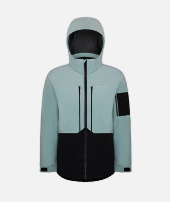 FRONT VIEW OF BOULDER GEAR MENS TREMOR WINTER JACKET IN DRIZZLE