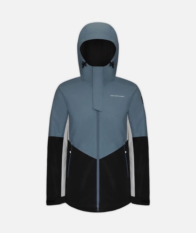 FRONT VIEW OF BOULDER GEAR MENS BROCK TECH WINTER JACKET IN SLATE BLUE
