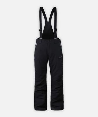 FRONT VIEW OF BOULDER GEAR MENS DISPATCH SUSPENDER SNOWPANT IN BLACK