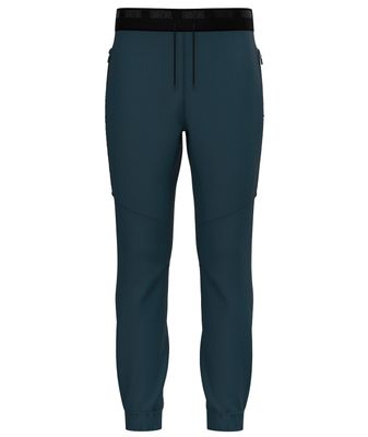 FRONT VIEW OF SMARTWOOL MENS ACTIVE FLEECE JOGGER SWEATPANT IN TWILIGHT BLUE