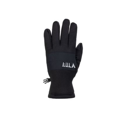 BACK OF HAND VIEW OF BULA UNISEX POWER STRETCH OUTDOOR GLOVE IN BLACK WITH THERMALOFT