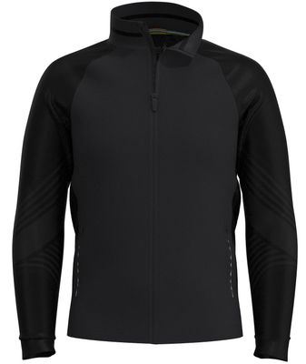 FRONT VIEW OF SMARTWOOL MENS INTRAKNIT ACTIVE SOFTSHELL JACKET IN BLACK