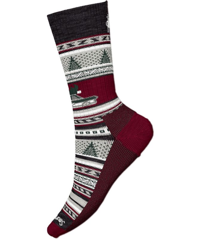 FRONT VIEW OF SMARTWOOL UNISEX EVERYDAY SAY IT AIN&#39;T SNOW CREW SOCKS IN CHARCOAL WITH MERINO WOOL