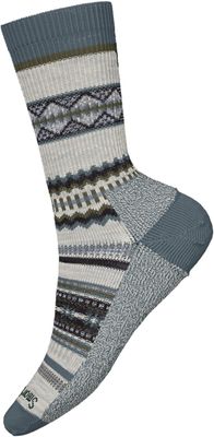 FRONT VIEW OF SMARTWOOL UNISEX EVERYDAY SNOWED IN SWEATER CREW SOCKS IN ASH WITH MERINO WOOL