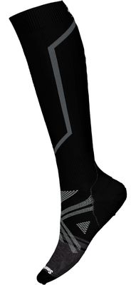 FRONT VIEW OF SMARTWOOL UNISEX SKI FULL CUSHION OTC SOCKS IN BLACK WITH MERINO WOOL