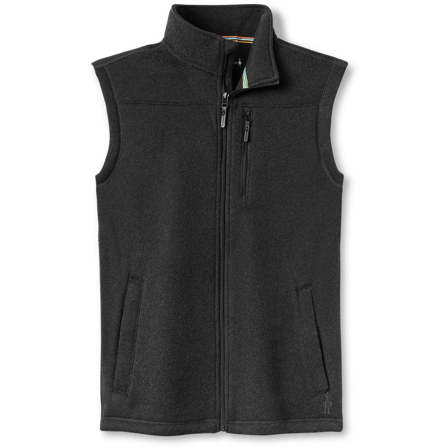 MAIN IMAGE OF SMARTWOOL MENS HUDSON TRAIL FLEECE VEST IN CHARCOAL/BLACK MEDIUM