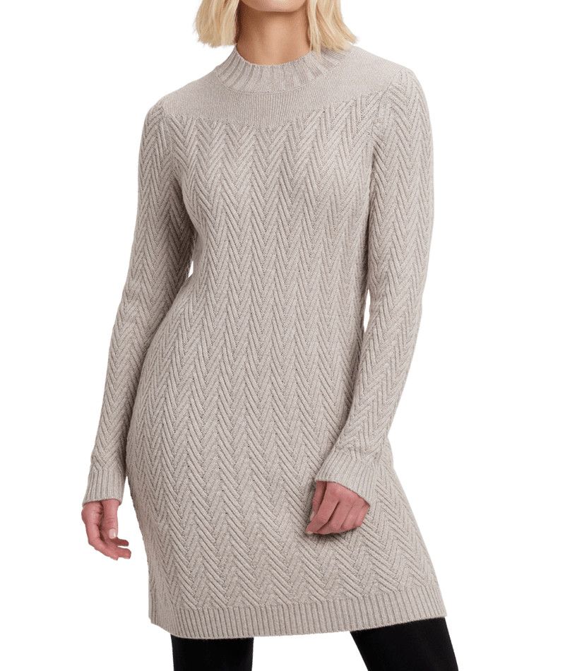 KUHL WOMENS GIA SWEATER DRESS, Color: DOVE, Size: SMALL