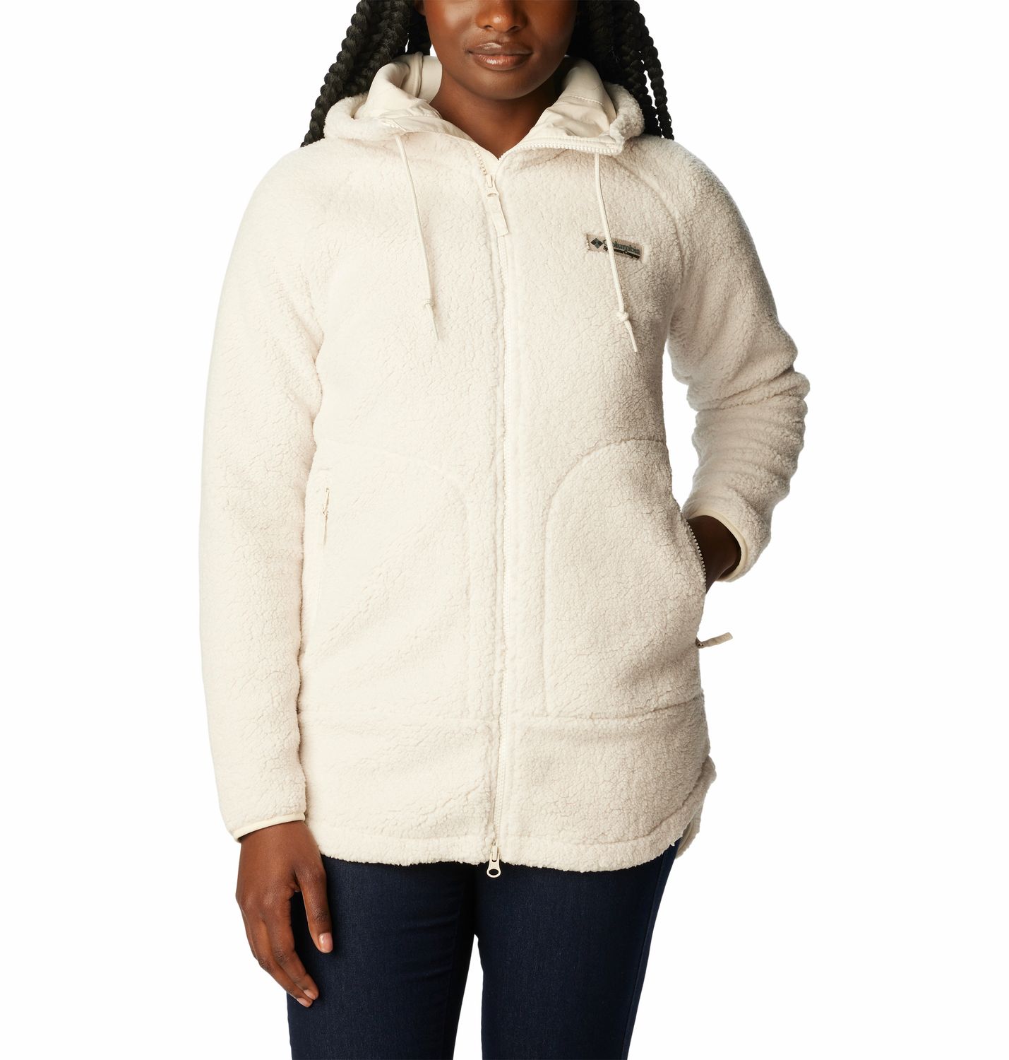 COLUMBIA WOMENS CSC SHERPA JACKET HOODIE 24, Color: CHALK, Size: XS