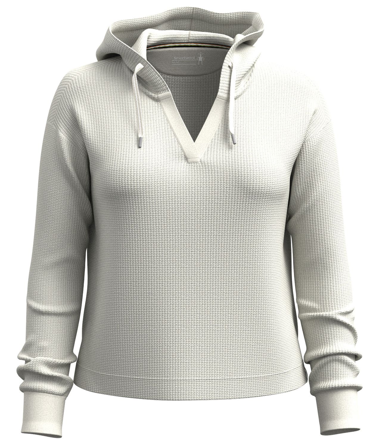 MAIN IMAGE OF SMARTWOOL WOMENS WAFFLE HOODIE IN ASH HEATHER XS