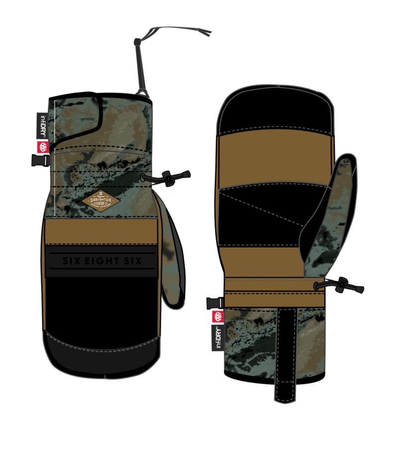 686 MENS RECON MITTEN 25, Color: CYPRESS GREEN HEMISPHR CLRBLK, Size: SMALL