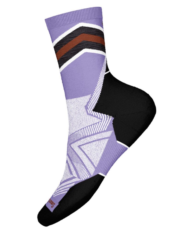 SMARTWOOL WOMENS RUN TARGETED CUSHION MID CREW SOCKS 24, Color: ULTRA VIOLET, Size: SMALL