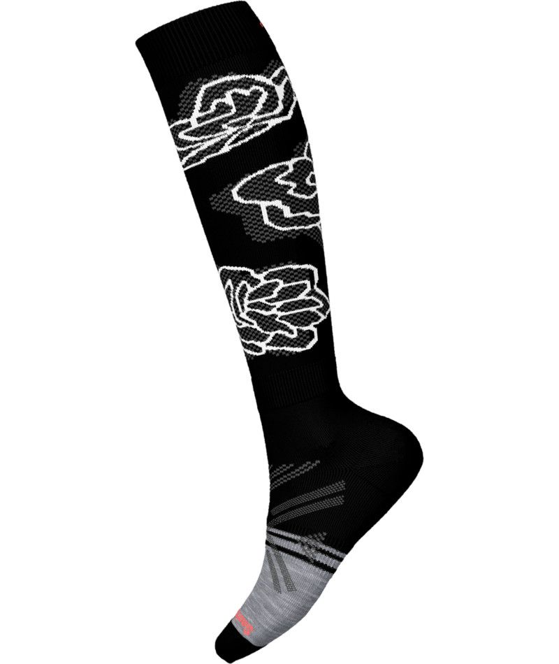 SMARTWOOL WOMENS SKI FULL CUSHION PATTERN OTC SOCKS 24, Color: BLACK, Size: SMALL