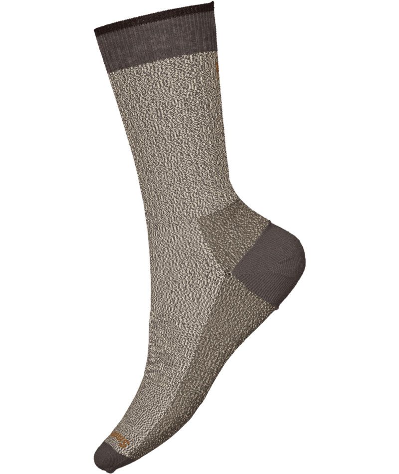 SMARTWOOL UNISEX EVERYDAY ROLLINSVILLE CREW SOCKS 24, Color: TAUPE/NATURAL MARL, Size: MEDIUM