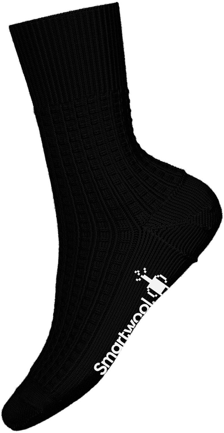 SMARTWOOL UNISEX EVERYDAY WAFFLE PRESS CREW SOCKS 25, Color: BLACK, Size: SMALL