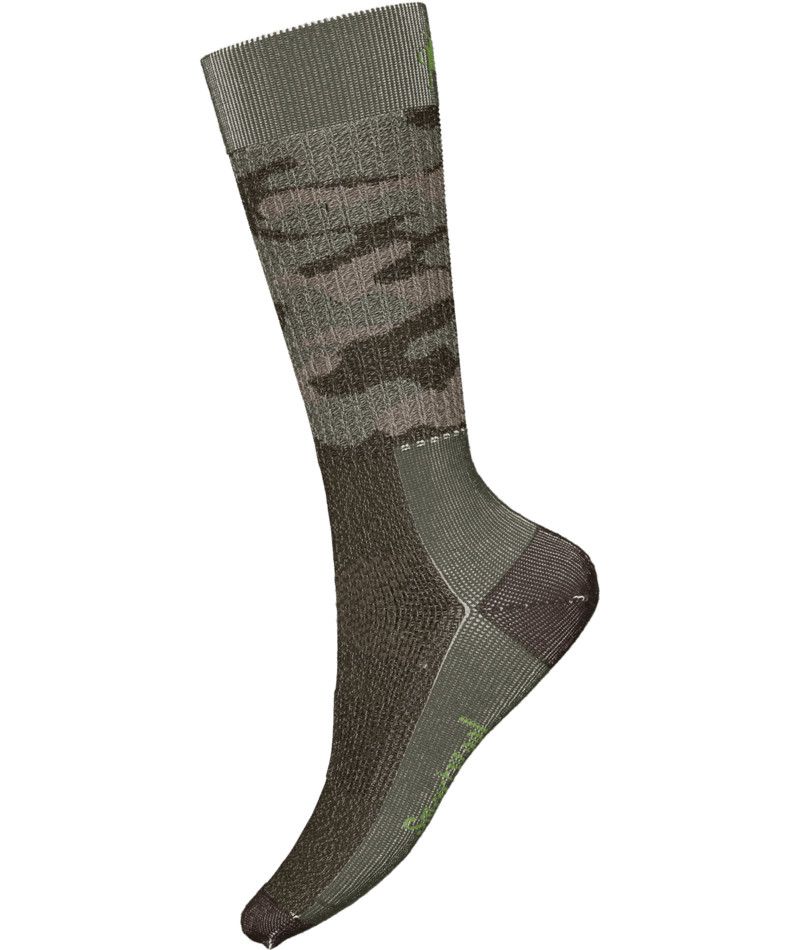 SMARTWOOL UNISEX HUNT CLASSIC EDITION FULL CUSHION CAMO TALL CREW SOCKS 24, Color: MILITARY OLIVE, Size: MEDIUM