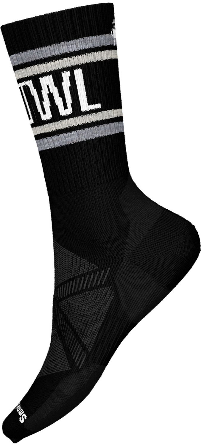 SMARTWOOL UNISEX ATHLETIC SMRTWL RETRO STRIPE CREW SOCKS 25, Color: BLACK, Size: SMALL