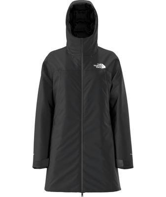 FRONT VIEW OF THE NORTH FACE WOMENS MTN RANGE DOWN PARKA WINTER JACKET WITH ATTACHED, ADJUSTABLE HO…
