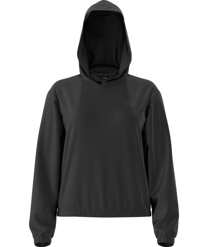 FRONT VIEW OF THE NORTH FACE WOMENS BETTER TERRY HOODIE WITH  ATTACHED HOOD AND KANGAROO HAND POCKET