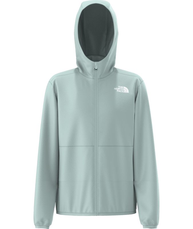 FRONT VIEW OF THE NORTH FACE YOUTH TEEN GLACIER FULL ZIP HOODIE WITH OPEN HAND POCKETS AND THREE-PI…