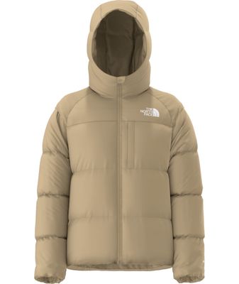FRONT VIEW OF THE NORTH FACE YOUTH BOYS' NORTH DOWN HOODED WINTER JACKET WITH THREE-PIECE HOOD AND …