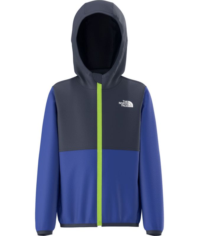 FRONT VIEW OF THE NORTH FACE YOUTH GLACIER FULL ZIP​ HOODIE WITH SPLIT KANGAROO HAND POCKET AND THR…