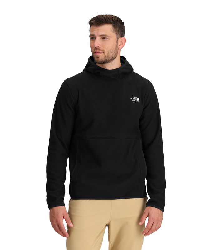 FRONT MODEL VIEW OF THE NORTH FACE MENS GLACIER FLEECE PULLOVER SWEATER WITH KANGAROO HAND POCKET A…