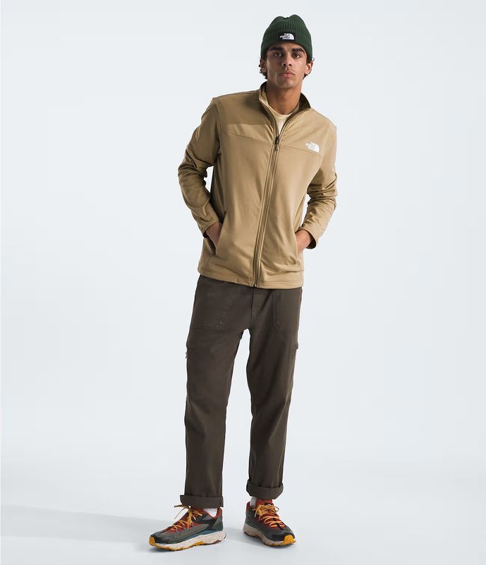 FRONT VIEW OF THE NORTH FACE MENS CEDAR TRAIL GRID FLEECE FULL ZIP SWEATER WITH BREATHABILITY