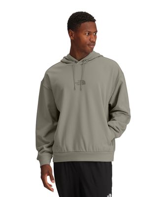 FRONT MODEL VIEW OF THE NORTH FACE MENS TNF™ PERFORMANCE FLEECE PULLOVER HOODIE WITH SUPER SOFT FLE…