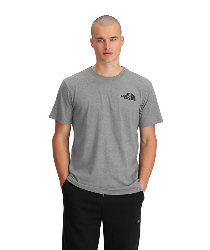 FRONT MODEL VIEW OF THE NORTH FACE MENS TNF™ SUMMITS SHORT SLEEVE SHIRT WITH RIB ON COLLAR AND SET-…