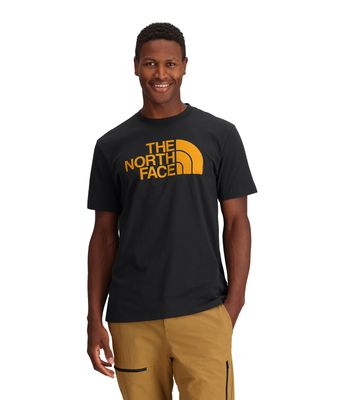 FRONT MODEL VIEW OF THE NORTH FACE MENS HALF DOME SHORT SLEEVE SHIRT WITH RIB ON COLLAR AND SET-IN …