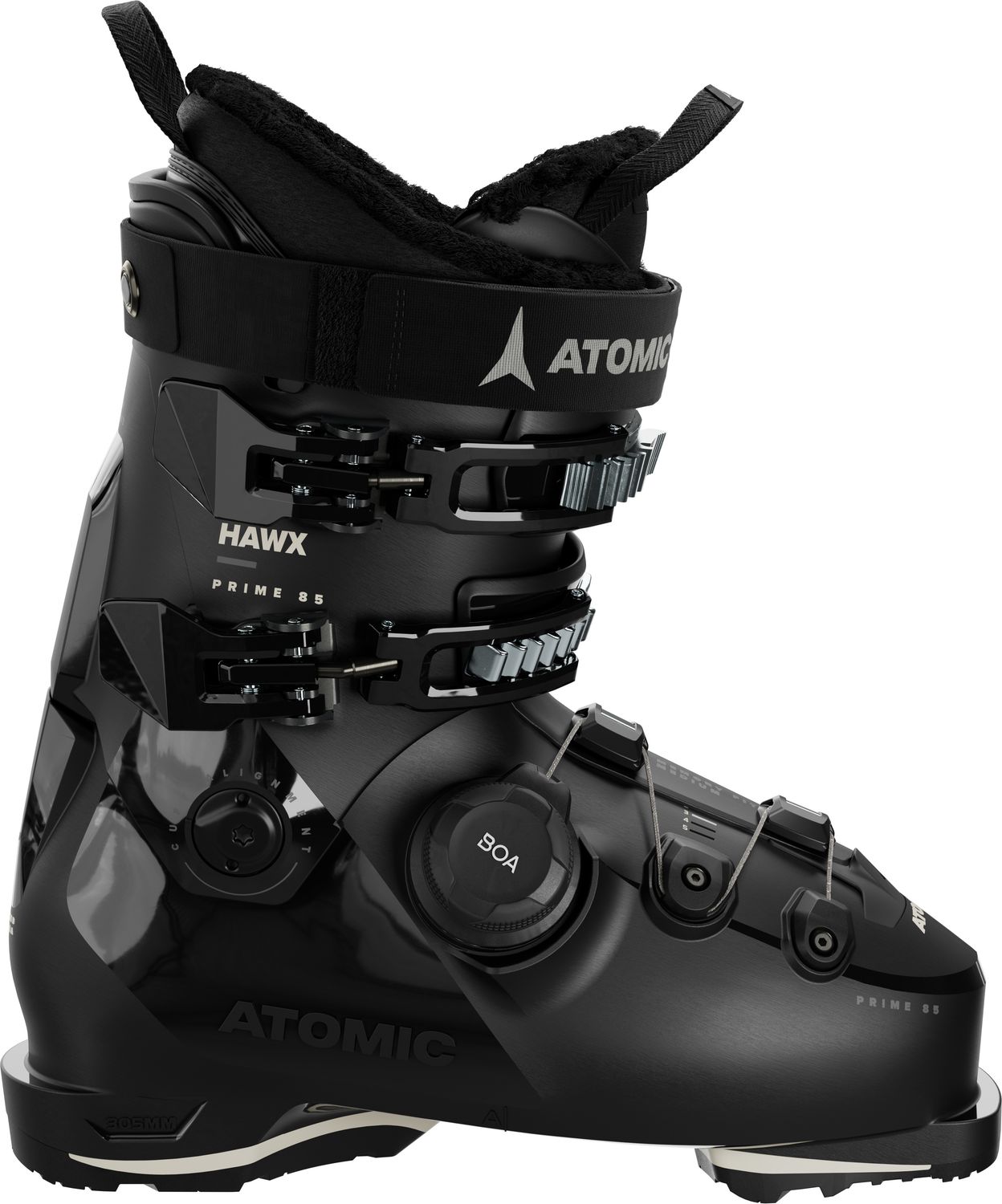 MAIN IMAGE OF ATOMIC WOMENS HAWX PRIME 85 BOA W GW DOWNHILL SKI BOOT IN BLACK/SILVER GREY 23.5