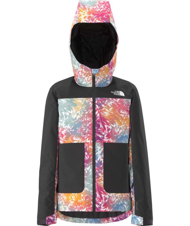 THE NORTH FACE YOUTH GIRLS&#39; FREEDOM INSULATED WINTER JACKET 25, Color: RADIANT POPPY BLOWING WIND PRINT, Size: XXL