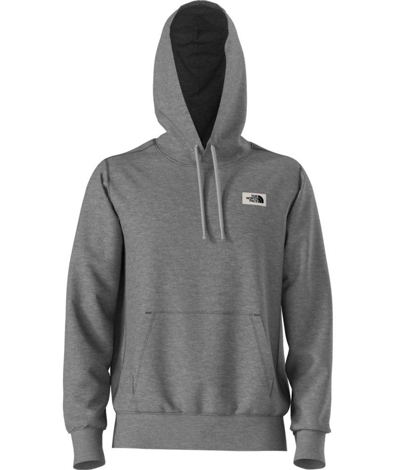 THE NORTH FACE MENS HERITAGE PATCH PULLOVER HOODIE 25, Color: TNF MEDIUM GREY HEATHER/HERITAGE PATCH, Size: LARGE