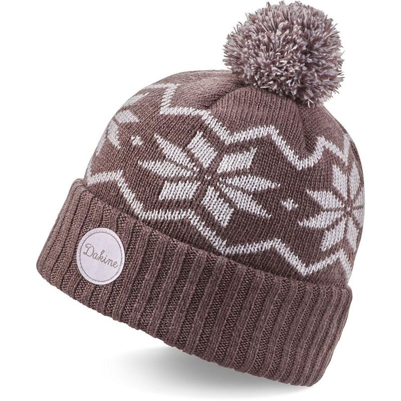FRONT VIEW OF DAKINE WOMENS LYDIA BEANIE WINTER HAT WITH YARN POM
