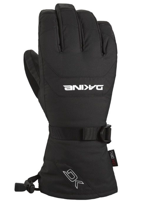 BACK OF HAND VIEW OF DAKINE MENS LEATHER SCOUT GLOVE WITH REMOVABLE WRIST LEASH