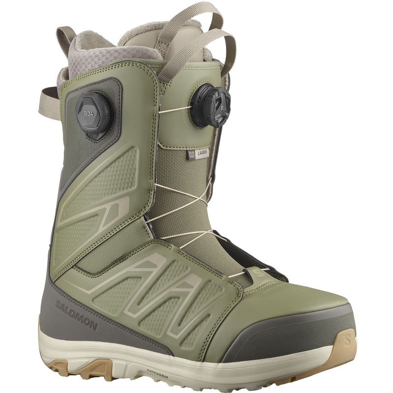 FRONT VIEW OF SALOMON MENS LAUNCH BOA SJ BOA SNOWBOARD BOOTS WITH COMFORT AND LIGHTWEIGHT