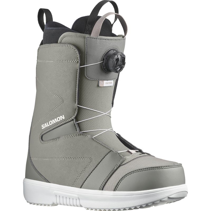 FRONT VIEW OF SALOMON MENS FACTION BOA SNOWBOARD BOOTS WITH COMFORT