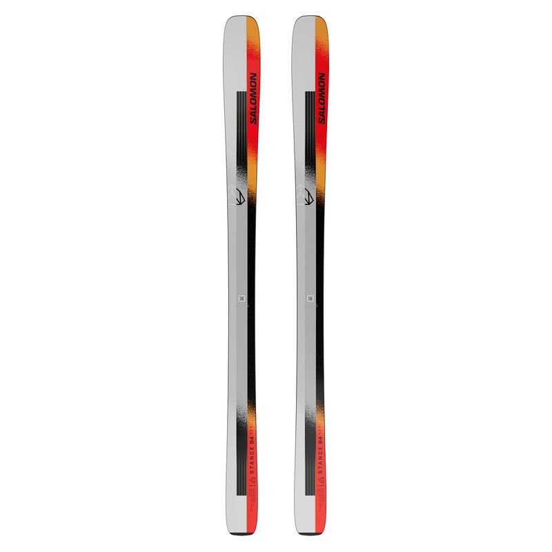 TOPSHEET VIEW OF SALOMON UNISEX N STANCE 84 DOWNHILL SKIS WITH ALL-MOUNTAIN VERATILITY