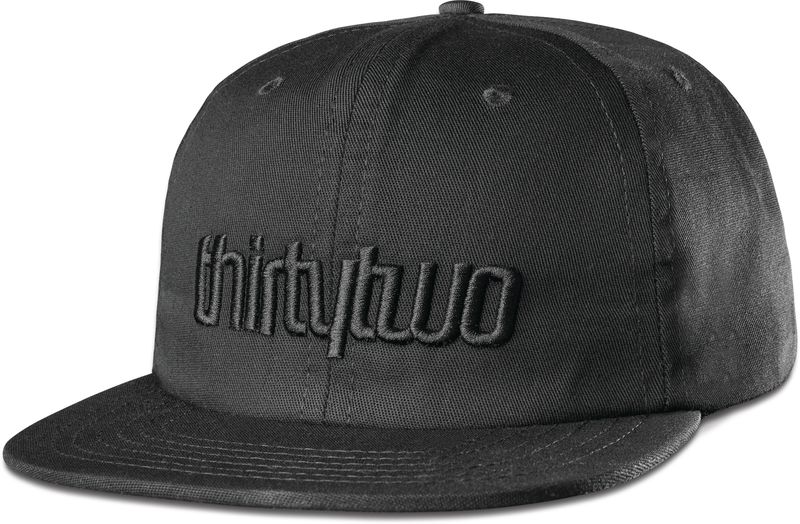 FRONT VIEW OF THIRTY TWO MENS DOUBLE SNAPBACK CAP WITH FLAT BRIM AND 6 PANEL SNAPBACK