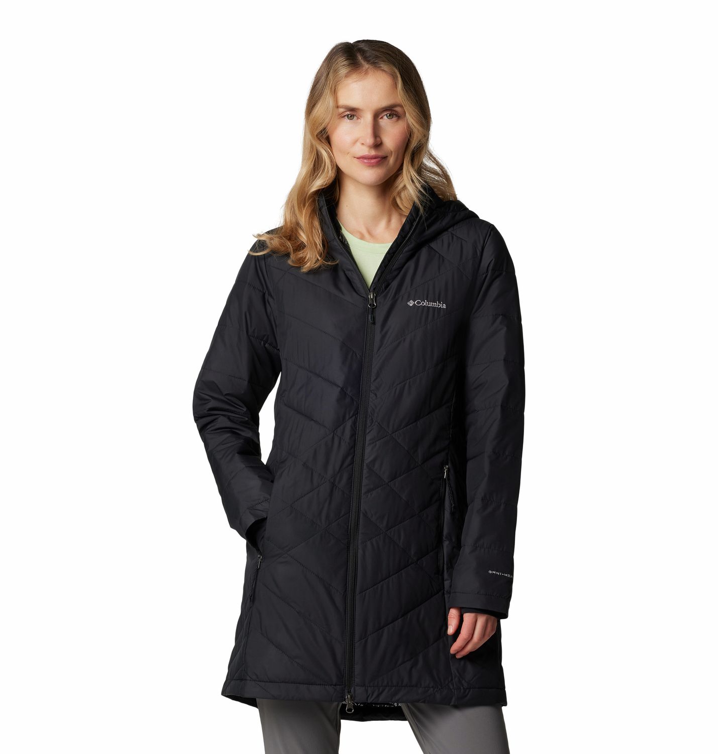 COLUMBIA WOMENS HEAVENLY LONG HOODED WINTER JACKET 24, Color: BLACK, Size: XS