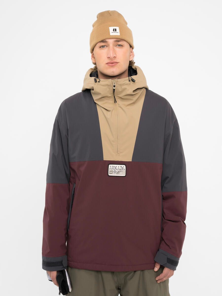 ARMADA MENS GANSETT 2L INSULATED ANORAK WINTER JACKET 24, Color: SASSAFRAS/INDIGO/K, Size: SMALL