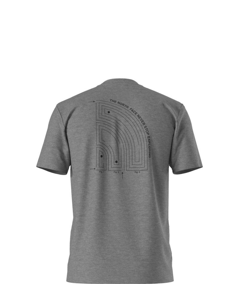 THE NORTH FACE MENS BRAND PROUD SHORT SLEEVE SHIRT 25, Color: TNF MEDIUM GREY HEATHER, Size: SMALL