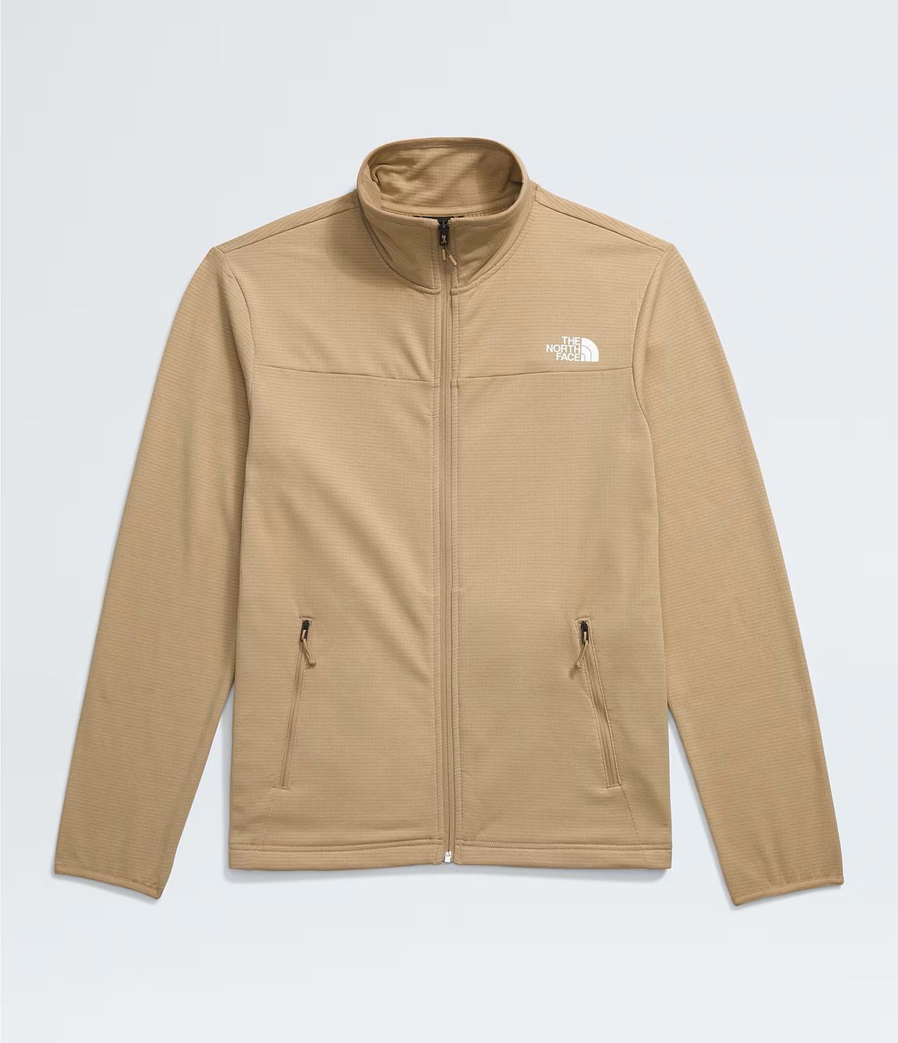 MAIN IMAGE OF THE NORTH FACE MENS CEDAR TRAIL GRID FLEECE FULL ZIP SWEATER IN KHAKI STONE SMALL