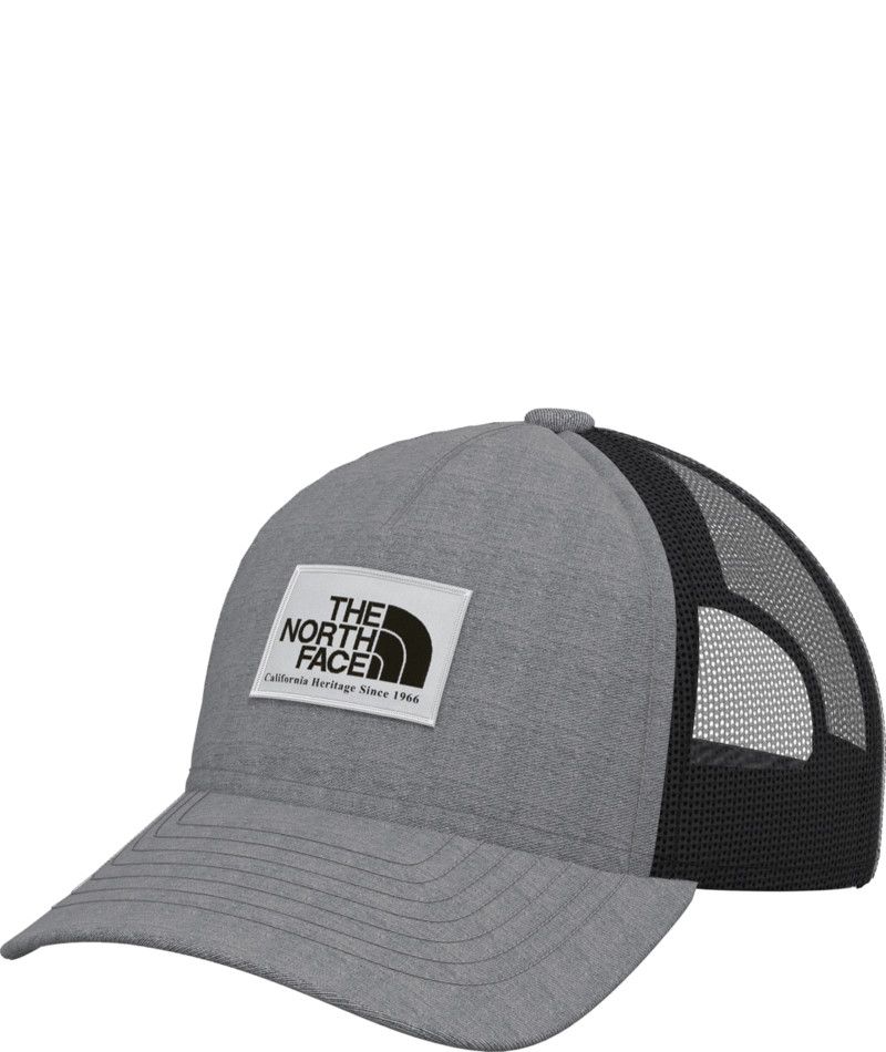 THE NORTH FACE UNISEX KEEP IT PATCHED STRUCTURED TRUCKER CAP 25, Color: TNF MEDIUM GREY HEATHER/TNF WHITE, Size: O/S