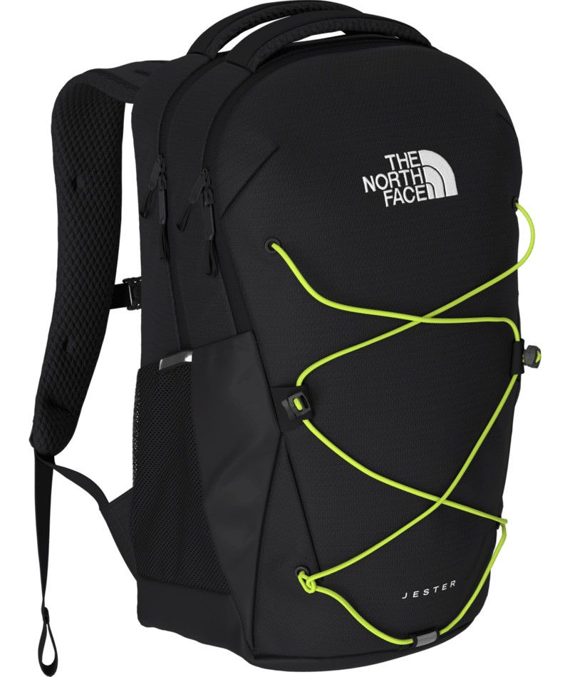 THE NORTH FACE UNISEX JESTER BACKPACK 25, Color: TNF BLACK HEATHER/LED YELLOW-NPF
