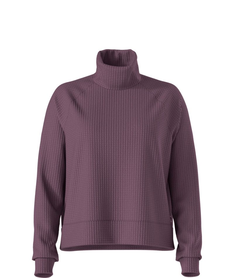 THE NORTH FACE WOMENS MOCK NECK CHABOT LONG SLEEVE SHIRT 25, Color: MIDNIGHT MAUVE, Size: SMALL