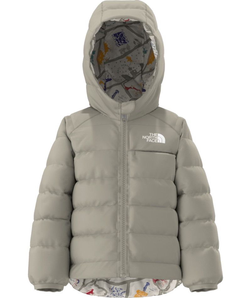 THE NORTH FACE YOUTH BABY REVERSIBLE PERRITO HOODED WINTER JACKET 25, Color: CLAY GREY, Size: 6-12M