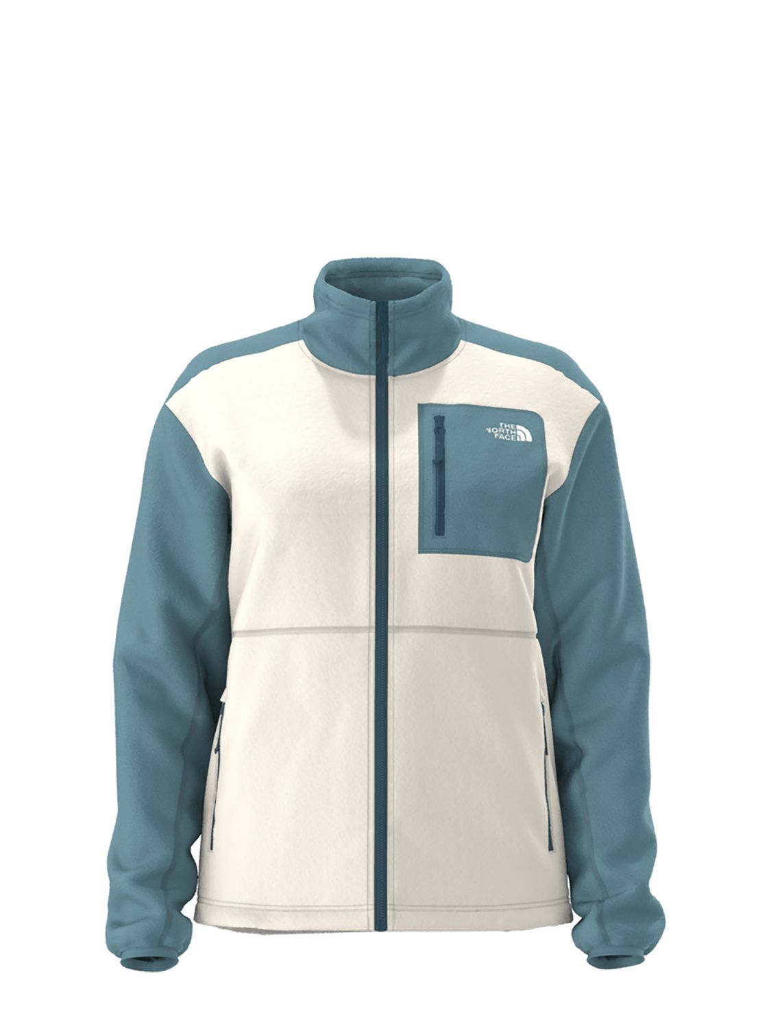 MAIN IMAGE OF THE NORTH FACE WOMENS YUMIORI FULL ZIP SWEATER IN WHITE DUNE/ALGAE BLUE/MIDNIGHT XS