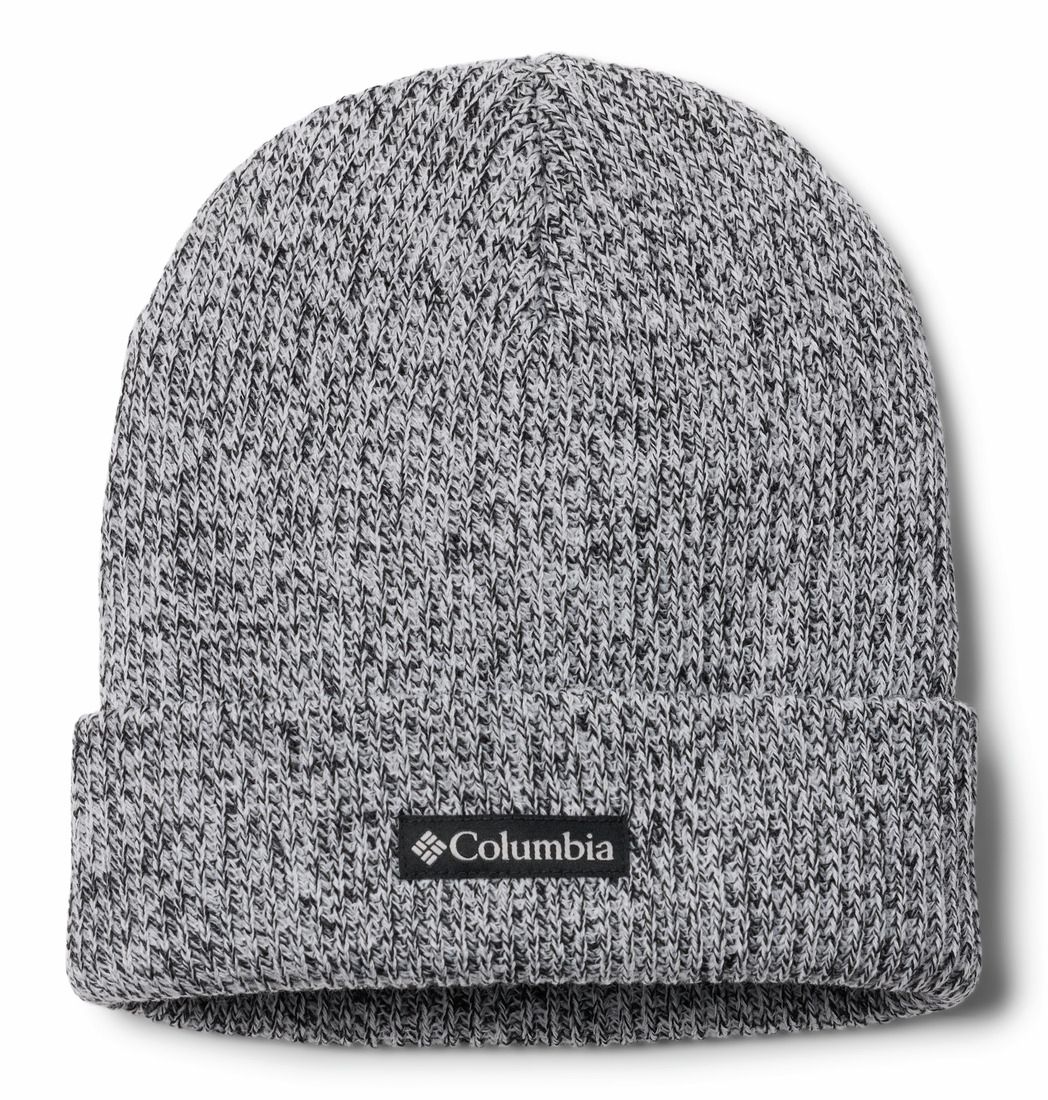 COLUMBIA UNISEX WHIRLIBIRD™ CUFFED BEANIE WINTER HAT 26, Color: WHITE/BLACK MARLED/LOGO, Size: O/S